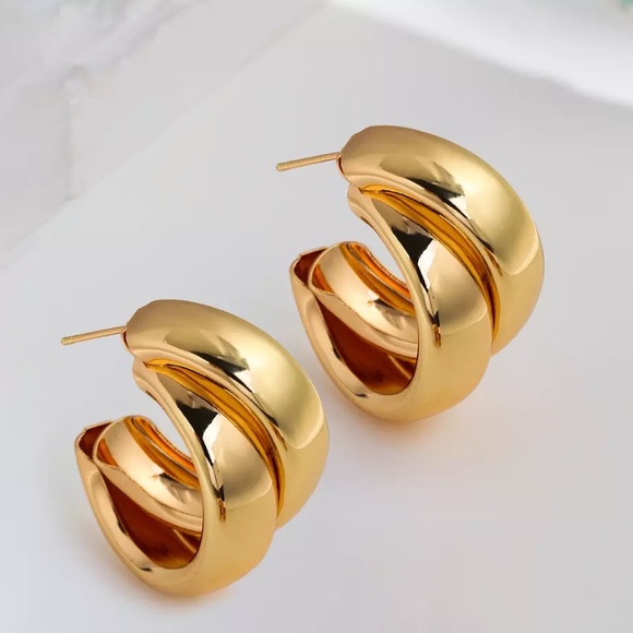 Double-Loop Hoop Earrings - Picture 4 of 6